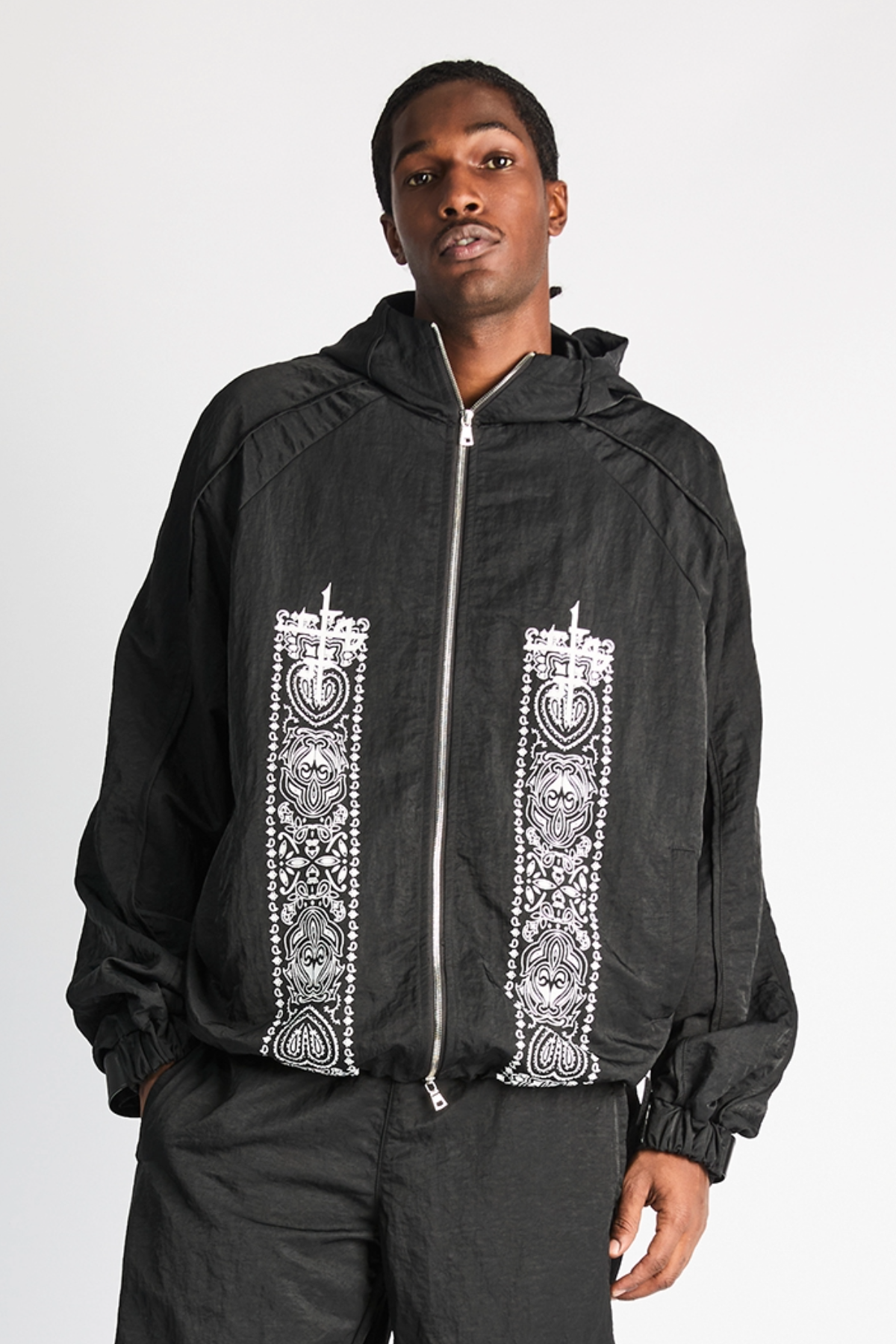ZAYDEN WINDBREAKER JACKET | BLACK PAISLEY - Image 2